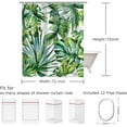 thumbnail image 4 of Tropical Shower Curtain, Green Shower Curtain, Plant Shower Curtain, Leaf Shower Curtain, Botanical Shower Curtain Set with 12 Hooks, Jungle Shower Curtain for Bathroom Curtain Decor, 72"X72", 4 of 4