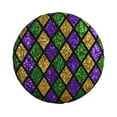 thumbnail image 2 of Balery Mardi Gras Shiny Green Purpletire Cover Waterproof Dust-Proof, Universal Spare Wheel Tire Cover For Trailer, Rv, Suv Truck And Vehicle Camper Accessories-15 Inch, 2 of 9