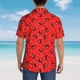 thumbnail image 5 of Cauagu Red Ladybugs On White Dotted Print Hawaiian Shirt for Men,Casual Short Sleeve Button Down Shirts Summer Beach Men's Regular-Fit Short-Sleeve Print Shirt -Small, 5 of 6