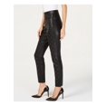 thumbnail image 3 of I-N-C Womens Faux-Leather Casual Trouser Pants, Black, 16, 3 of 4