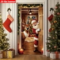 thumbnail image 6 of BAOPAI 70.86x35.43in Christmas Door Cover Decorations Santa Claus Front Door Cover Xmas Hanging Banners Background for Christmas Xmas Holiday Winter Home Indoor Outdoor Decorations(Red), 6 of 6