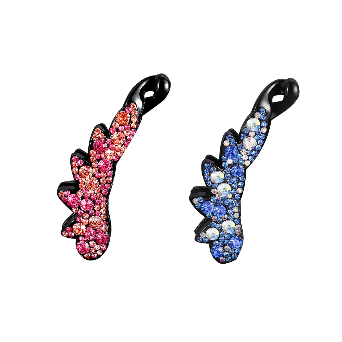 Banana Hair Clips Rhinestone Ponytail Holder Hair Claws Crystal Inlaid