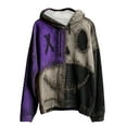 thumbnail image 2 of Craaazy Halloween Fashion Print Long Sleeved Sweatshirts for Women Spooky Season Patchwork Print Hoodie Fall Funny Graphic Hoodies Gifts, 2 of 3