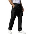 thumbnail image 2 of Clossjun Men's Casual Cargo Pants Daily Wear Work Out Pants With Pockets Breathable Elastic Waist Athletic Pants for Hiking Street Wear XL, 2 of 6