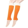 thumbnail image 4 of Ribbed Knitted Leg Warmers for Women Christmas Leg Sleeve Boot Covers Furry Plush Patchwork Footless Socks Streetwear, 4 of 9