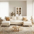 thumbnail image 7 of 112" U-Shaped Chenille Sectional Sofa with Double Chaise Loungers - Sectional Couches Modular Design for Living Rooms and Apartments - Beige, 7 of 7