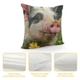 thumbnail image 4 of SHANXI Square Throw Pillow Covers Cute Piggy in Yellow Flower Field Pillow Cases Decorative 24x24in, 4 of 5