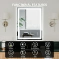 thumbnail image 1 of Ourlova 36*24 Inch Rectangular LED Bathroom Mirror with Front & Backlight -Dimmable Anti-Fog Shatter-Proof Vanity Mirror 3 Light Colors Memory Function Horizontal/Vertical Wall Mount, 1 of 8