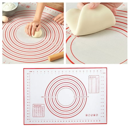 

FensXil Placemat 20 In X 24 In Silicone Mat Dough Cake Silicone Mat Rolling Non Mat Mat Stick Fondant Baking Mat Kitchen