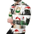 thumbnail image 2 of BLTIBY Christmas Shirt for Men Button Down Long Sleeve Lapel Shirts Cats Printed Casual Holiday Beach Shirts Top Multicolor 7 M, 2 of 8
