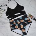 thumbnail image 3 of Women Halter Bikini High Waisted Swimsuits Cross Wrap Two Piece Strappy Bathing Suits, 3 of 3