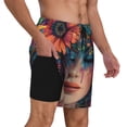 thumbnail image 2 of Rateoe Bohemian Colorful Flower Woman Pattern Men’s Swim Shorts with Compression Liner – Double-Layered Quick-Dry Swimwear, Comfortable & Stretchy Beach Shorts-X-Large, 2 of 6