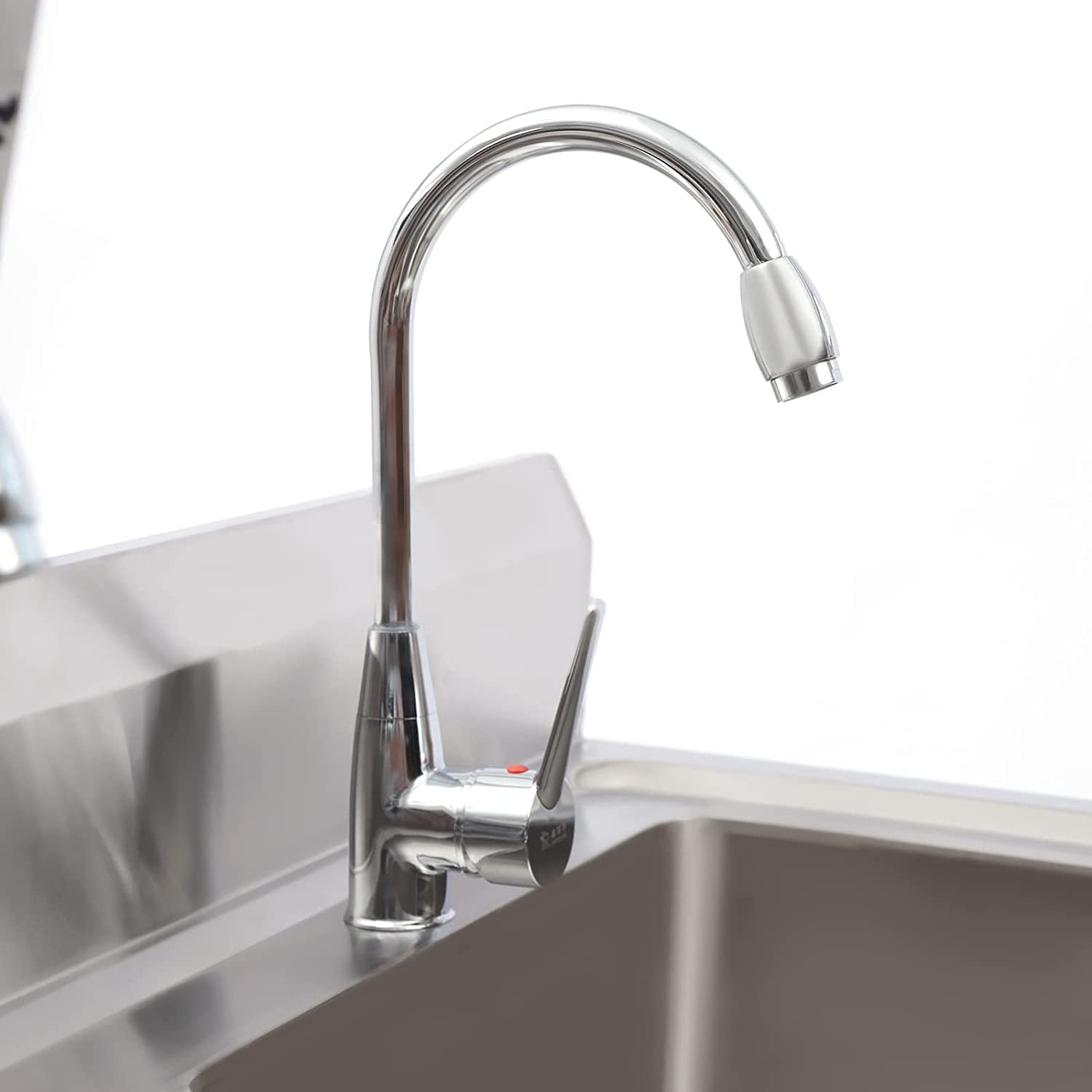 Miumaeov Commercial Stainless Steel Kitchen Utility Sink w Backsplash 2 Compartments