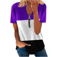 thumbnail image 1 of Blusa informal con cuello en V y manga corta con estampado de verano para mujer con estilo OAVQHLG3B Store  lin121212, 1 of 5