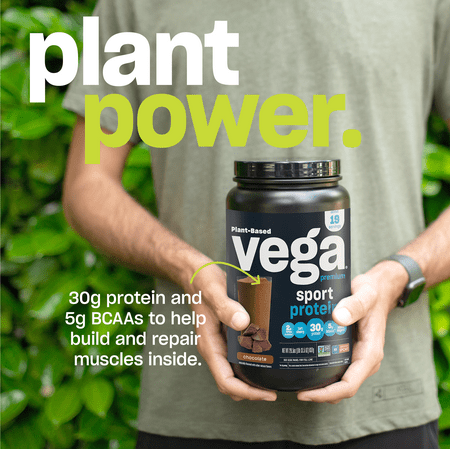 Vega Sport Premium Plant-Based Protein Powder, Chocolate, 20 Servings (29.2oz)