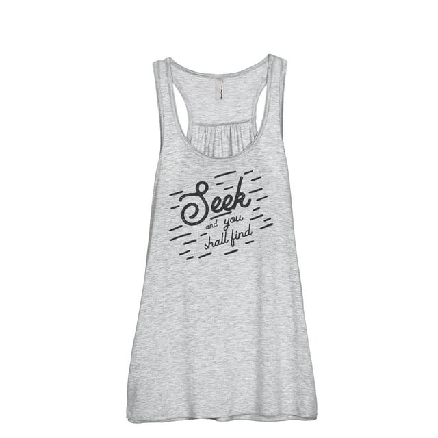 Thread Tank Seek You Shall Find Women's Sleeveless Flowy Racerback Tank Top Sport Grey 2X-Large