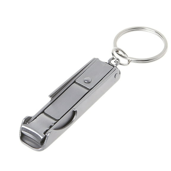 HEMLBOYW 2 in 1 Cutter Bottle Opener, Stainless Foldable for Key Ring Cutter Clipper Pocket Tool ith Keychain Stainless Steel