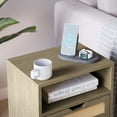 thumbnail image 4 of BELLEZE End Table with Rattan Drawer, 2-Tier Nightstand with Open Shelf, Boho Style Side Table for Bedroom, Living Room, Office - Carl(Nature), 4 of 7