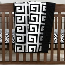 Rizzy Home Adair 38" X 50" Black/White Greek Key Cotton/Polyester Toddler Quilt