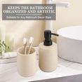 thumbnail image 4 of Bathroom Accessories Set, 2 Piece Resin Bathroom Accessory Set with Soap Dispenser and Toothbrush Holder for Modern Bathroom Decor (Beige), 4 of 4
