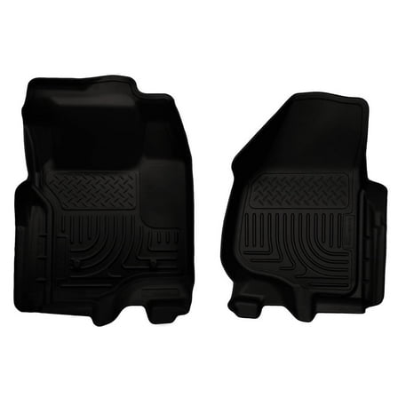 Husky Liners 18731 Weatherbeater Floor Mats Fit 2011-2012 Ford F-250/F-350/F-450 Crew/SuperCab w/o Foot Rest/Manual Transfer Case Front Row Liners 2pc Black