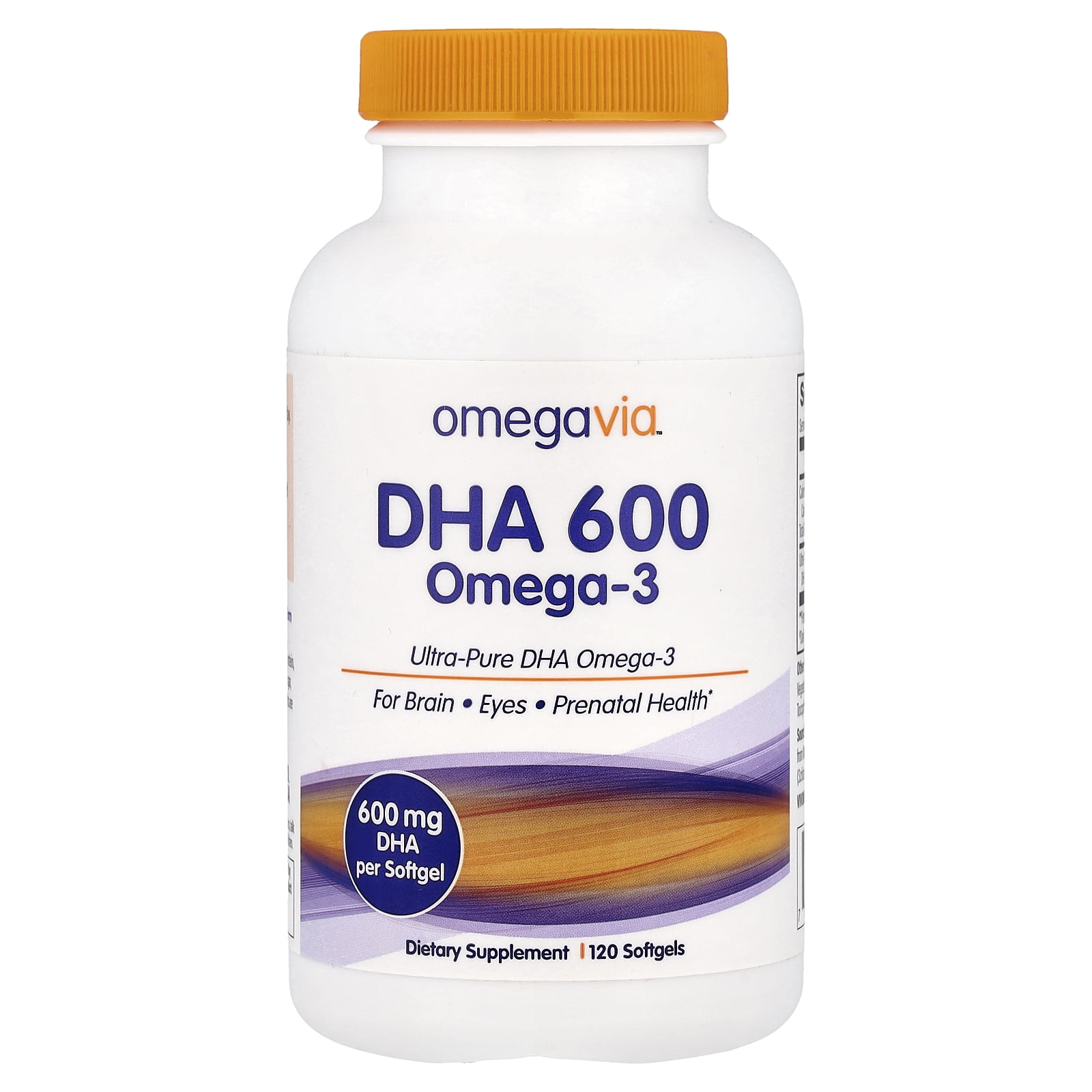 OmegaVia DHA 600 Omega-3, 600 mg, 120 Softgels