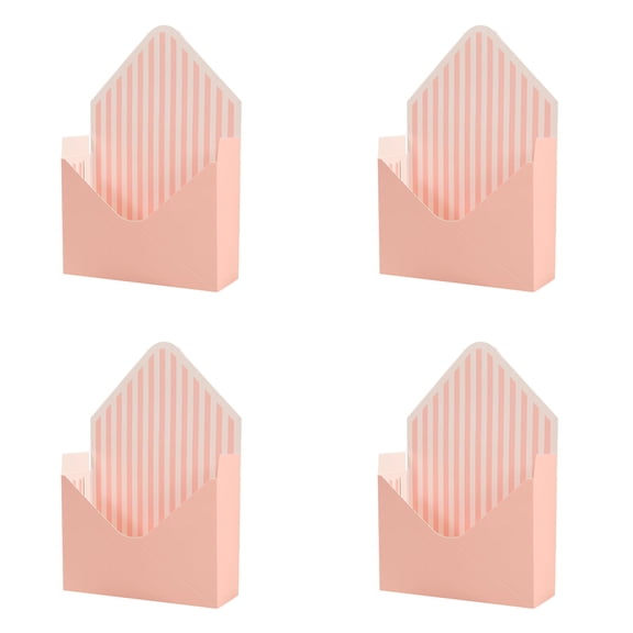 Envelope Flower Box 4Pcs, Folding Hand Hold Gift Box for Bouquets, Waterproof Valentine Envelope Box for Wedding Proposals, Floral Arrangement, Valentines Day Packaging