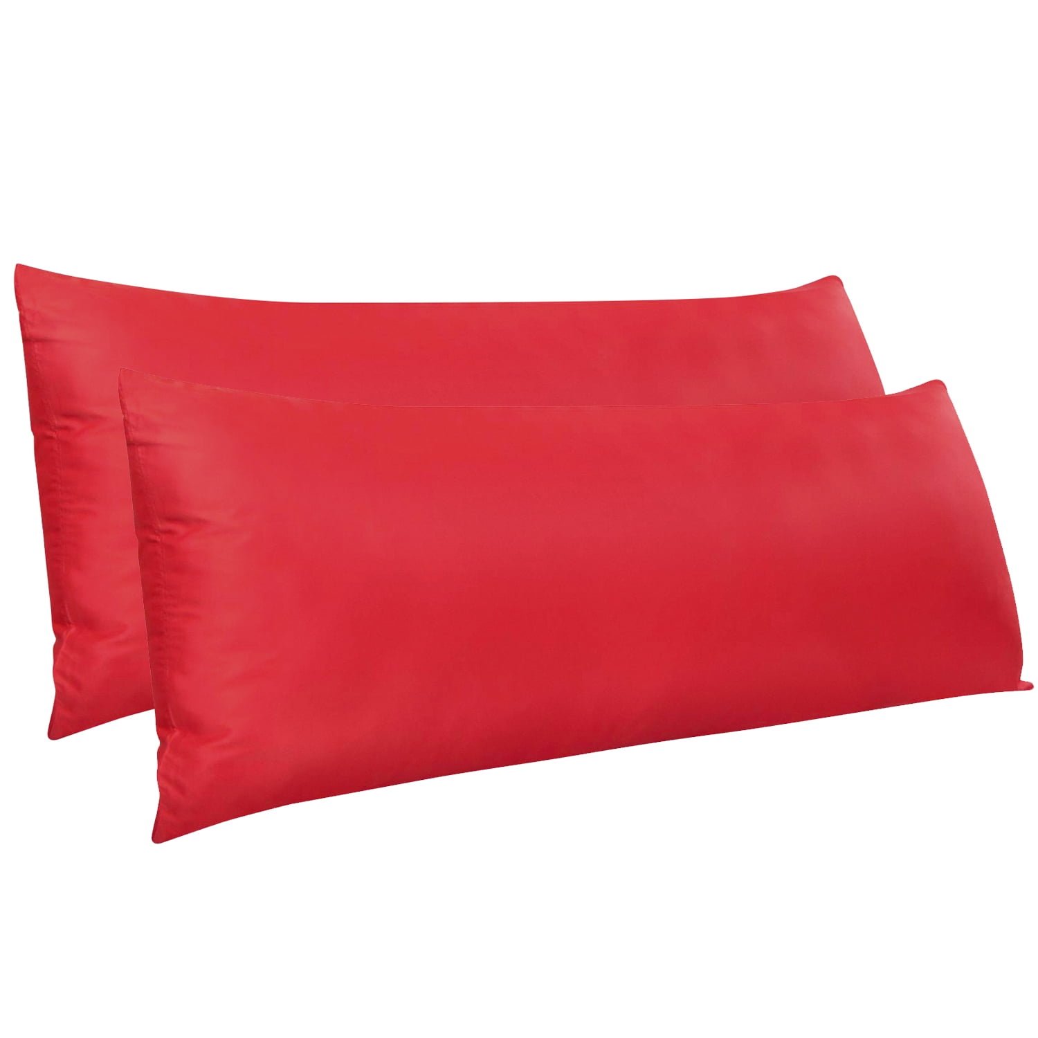 NTBAY 2 Pack Silky Satin Long Body Pillowcase with Zipper Closure