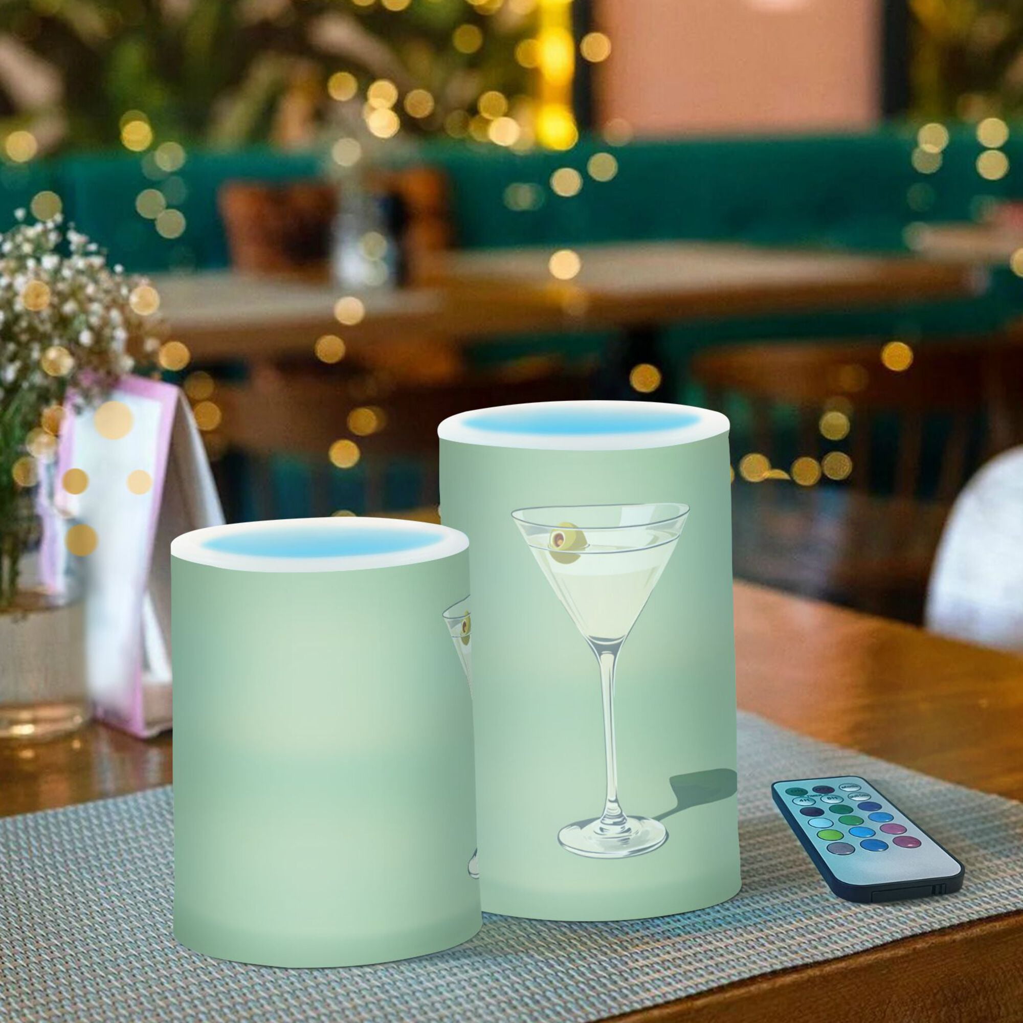 Yayeee Flameless Candles with Remote Flickering Battery Operated Multi Color Changing, Colorful Circles
