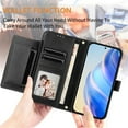 thumbnail image 5 of For Samsung Galaxy S26+ 5G 6.7-inch Wallet Case for Women Men Multi-Card Slots Zipper Wallet Leather Phone Case,Black,For Galaxy S26+（5G）, 5 of 7