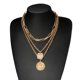 thumbnail image 4 of Collar Multicapa onlyliua de Aleación con Diseño Geométrico Exagerado y Colgante de Moneda, 4 of 6