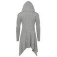 thumbnail image 3 of COOFANDY Long Hooded Cardigan Ruffle Shawl Collar Open Front Lightweight Drape Cape Overcoat with Pockets, 3 of 6