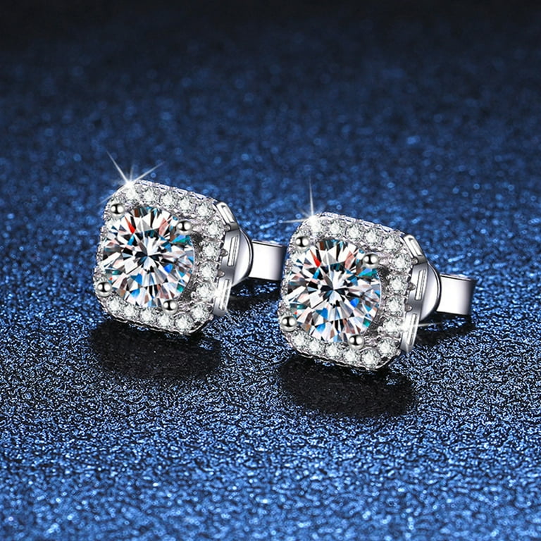 ピアス TATIANA Silver 925 moissanite 1 carat earrings DE0003 170666 Moissanite Stud Earrings For Women 925 Sterling Silver 0.5-1