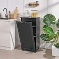 thumbnail image 4 of VECELO Kitchen Trash Can Cabinet, 10-13 Gallon Wooden Tilt Out Storage Can Holder Garbage Recycling Cabinet, Black, 4 of 10