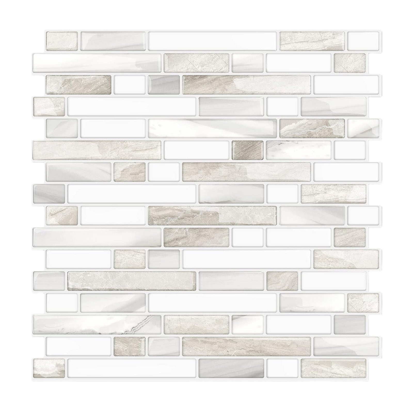 5 Pcs Peel and Stick Backsplash Waterproof Wall Tiles, Heavy-Duty Peel and Stick Backsplash, Marble Peel and Stick Backsplash for Kitchen, Bathroom 12"