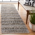 thumbnail image 2 of SAFAVIEH Natura Nadia Geometric Cotton Runner Rug, Black/Ivory, 2'3" x 9', 2 of 8