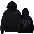 thumbnail image 2 of HAYIMI Women USA Print Sweatshirt Oversized Hoodie Loose Long Sleeve Pullover with Drawstring Pocket Vintage Graphic Hooded Tops for Fall Winter Daily Walking, 2 of 4