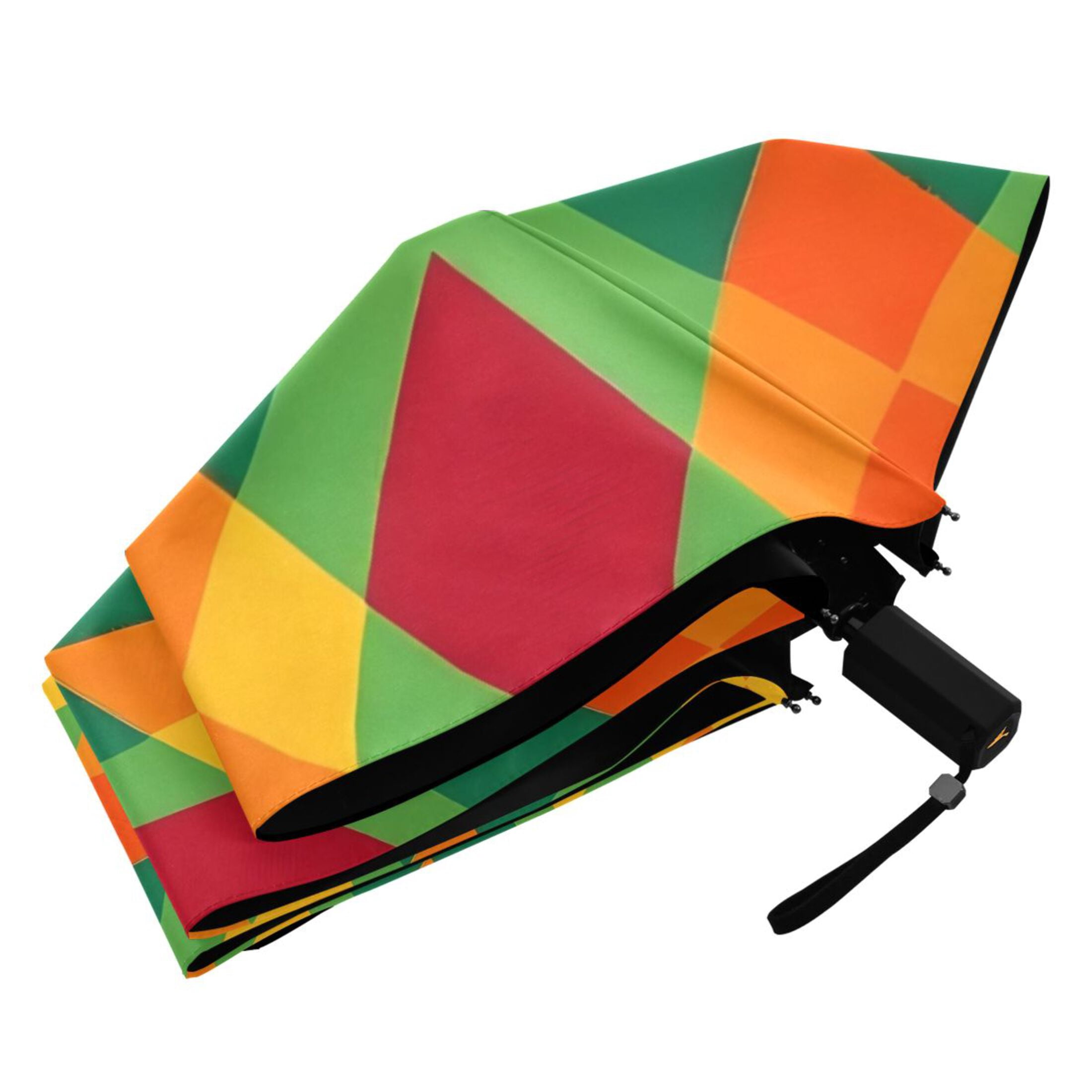 ALAZA Art Checkered Grid UPF 50+ Compact Folding Umbrella for Rain Travel Umbrella Packable