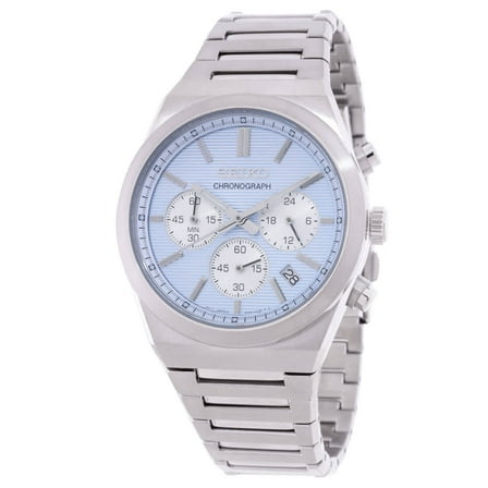 Seiko Conceptual Chronograph Stainless Steel Light Blue Dial Quartz SSB459P1 100M Men's Watch