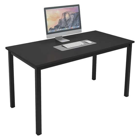 Drevy 47.2 inches Office Desk Computer Desk Gaming Desk Computer Table Sturdy Writing Workstation for Home Office, Black