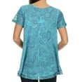 thumbnail image 2 of Sakkas Charolette Embroidery And Seqiun Accents Blouse - Turquoise - One Size, 2 of 6