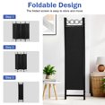 thumbnail image 7 of Room Dividers with 4 Panels Privacy Screen Folding Wall Dividers Room Partitions Dividers for Home Office, Black, 7 of 7