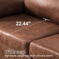 thumbnail image 5 of XIZZI 100" Modular Sectional Sofas with Reversible Chaise, Comfy 3 Seater Suede Sofa with Wide Seat, L Shaped Sectional Couches for Living Room-Brown, 5 of 8