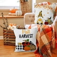 thumbnail image 2 of Fall Maple Leaves Throw Pillow Covers Set of 2 Farmhouse Cushion Couch Cover for Living Room Car, Plaid Pumpkin Gnome Pillowcase 20" x 20" Short Plush Cushion Cases Autumn Thanksgiving Decor, 2 of 5