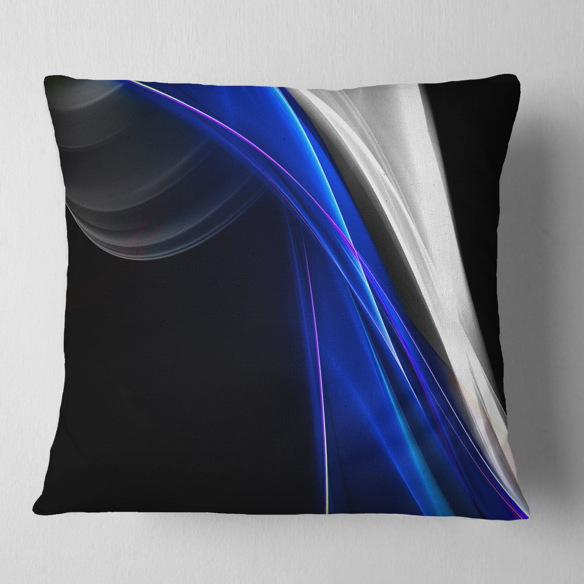 Designart Glittering Blue Pattern - Abstract Throw Pillow - 18x18