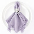 thumbnail image 2 of Ksopiavobs Handmade Cloth Napkins with Fringe Set of 8 Lavender Cotton Linen Napkins 18"x18" Rustic Dinner Napkins Bulk for Wedding Party Baby Shower, 2 of 5