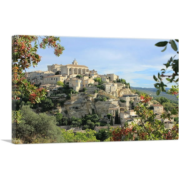 ARTCANVAS Gordes, Village in Provence, Southeastern France Canvas Art Print - Size: 60" x 40" (0.75" Deep) (3-Piece)