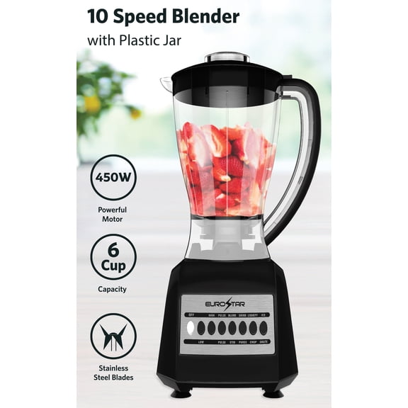 EUROSTAR Plastic Jar Blender, 6 Cup