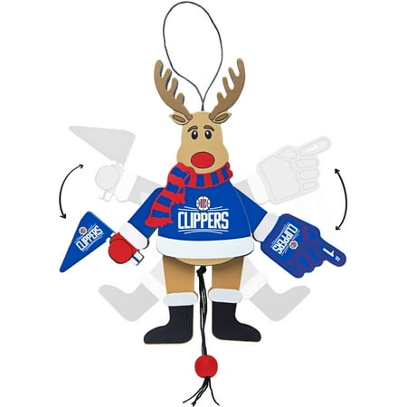 Topperscot by Boelter Brands NBA Wooden Cheering Reindeer Ornament, Las Angeles (Best Wood Chipper Brands)