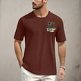 thumbnail image 2 of NAMTYQX Graphic Tees Men Baggy Elasticated Short Sleeve Lightweight Soft Casual Crew Neck Lounge Graphic Plus Size Graphic Tees Wine Size 3XL, 2 of 5